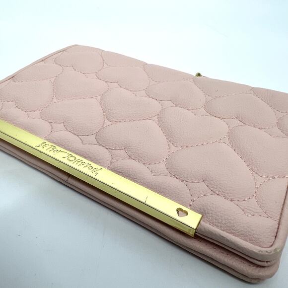 Betsey Johnson Blush Pink Quilted Hearts Small Crossbody Wallet Purse **READ** - Picture 9 of 9